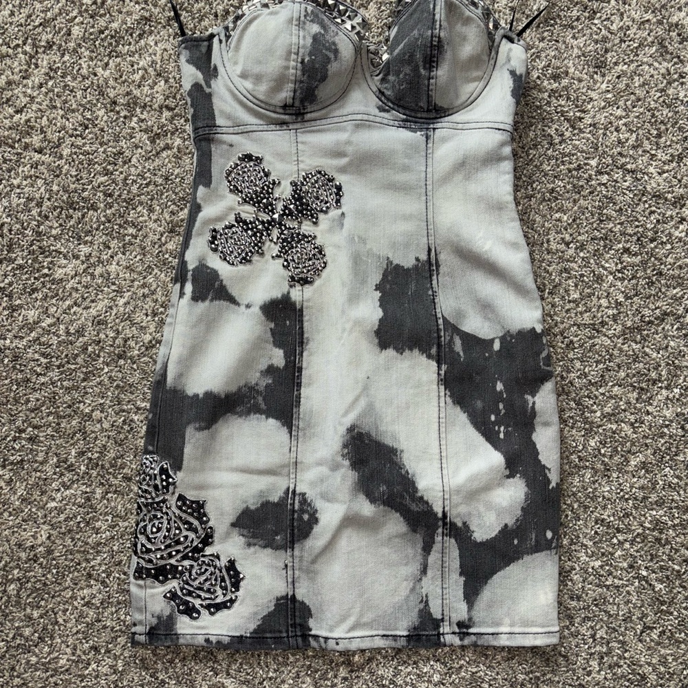 Guess Black and Gray Mini Dress